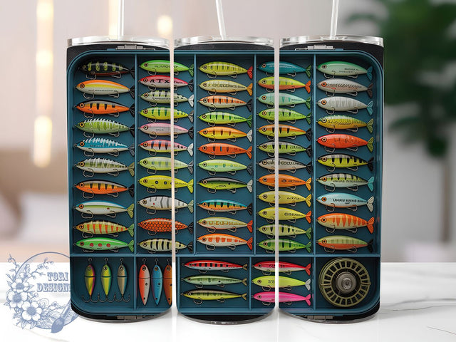 Fishing Lure Angler Tumbler, Fishing Lure Design, 20oz Tumbler Wrap, Sublimation Design, Outdoor Sports Gift, Angler Tumbler Wrap, Men's Fishing Wrap Sublimation ToriDesigns 