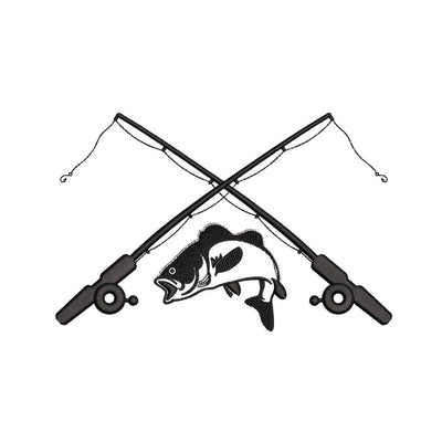 Fishing Machine Embroidery Design, 3 sizes, Instant download Embroidery/Applique DESIGNS Nino Nadaraia 