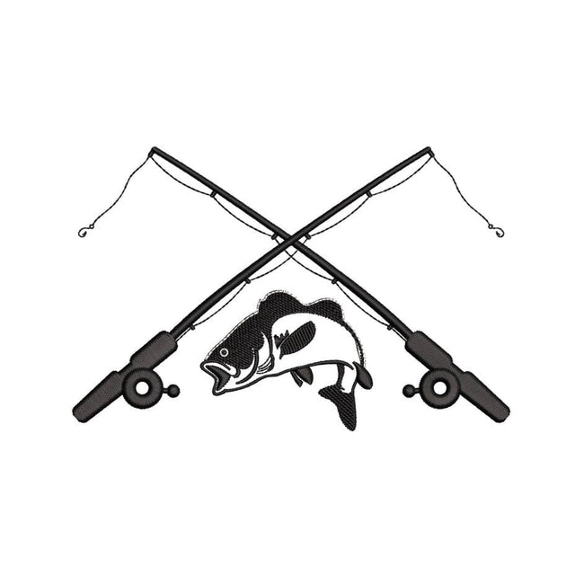 Fishing Machine Embroidery Design, 3 sizes, Instant download Embroidery/Applique DESIGNS Nino Nadaraia 