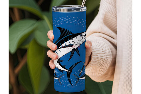 Fishing Marlin 20oz Tumbler Wrap Sublimation DesignSVG 