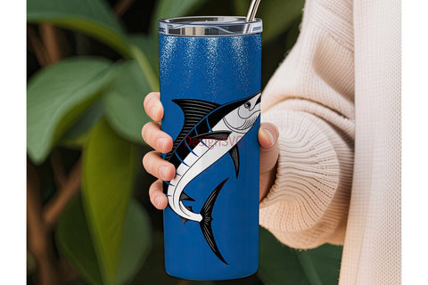Fishing Marlin 20oz Tumbler Wrap Sublimation DesignSVG 