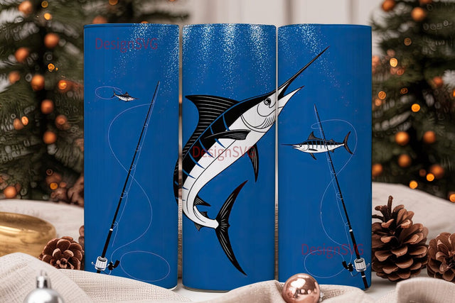 Fishing Marlin 20oz Tumbler Wrap Sublimation DesignSVG 