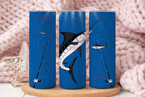 Fishing Marlin 20oz Tumbler Wrap Sublimation DesignSVG 