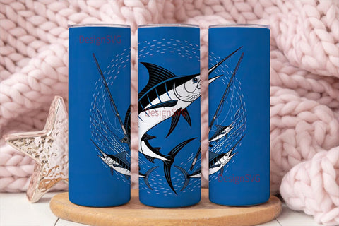 Fishing Marlin 20oz Tumbler Wrap Sublimation DesignSVG 