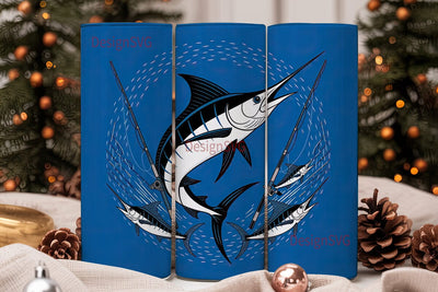 Fishing Marlin 20oz Tumbler Wrap Sublimation DesignSVG 