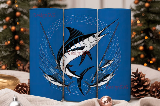 Fishing Marlin 20oz Tumbler Wrap Sublimation DesignSVG 