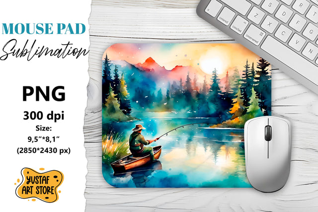 Fishing mouse pad. Father's Day sublimation Sublimation Yustaf Art Store 