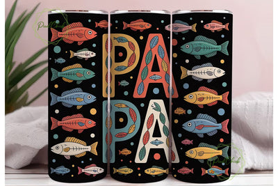 Fishing Papa 20oz Tumbler Wrap Sublimation PixelChick 