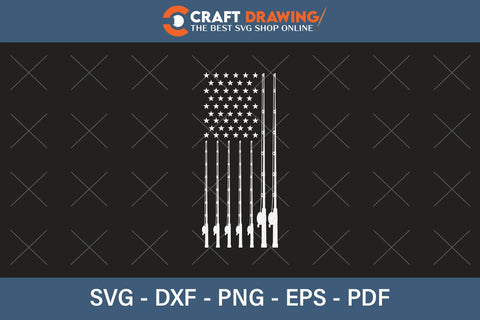 Fishing Pole American Flag Patriotic Outdoors SVG PNG Cutting Printable Files SVG Debashish Barman 