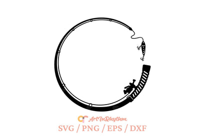 Fishing Rod Svg, Fishing Svg, Fishing Circle Frame Svg, Fishing Clipart SVG Artinrhythm shop 