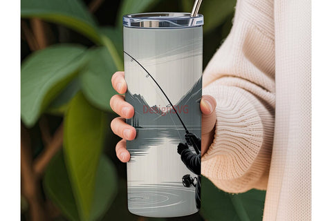 Fishing Scene 20oz Tumbler Wrap Sublimation DesignSVG 