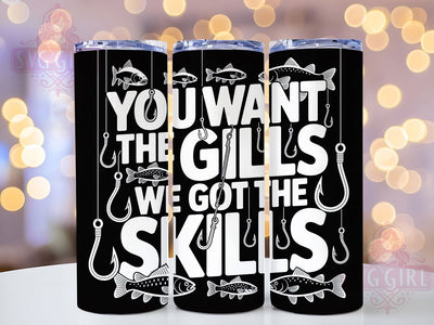 Fishing Skills Quote 20oz Tumbler, Fisherman Tumbler, Sublimation Wrap, 20oz Tumbler Design, Outdoor Fishing Gift, PNG Tumbler Wrap, Funny Fishing Quote Sublimation SvggirlplusArt 