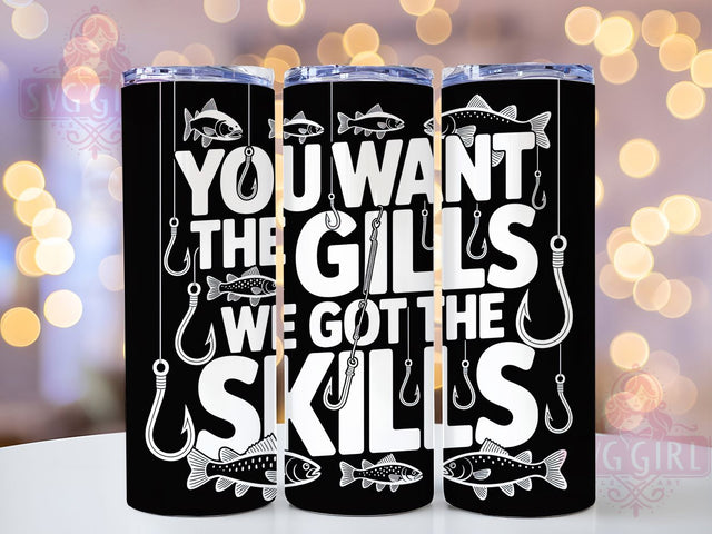 Fishing Skills Quote 20oz Tumbler, Fisherman Tumbler, Sublimation Wrap, 20oz Tumbler Design, Outdoor Fishing Gift, PNG Tumbler Wrap, Funny Fishing Quote Sublimation SvggirlplusArt 
