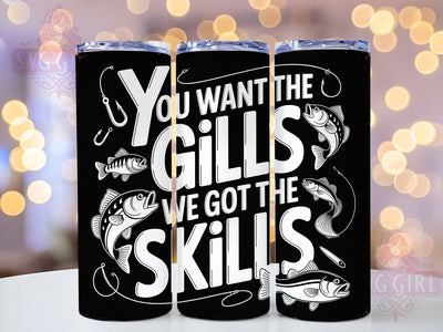 Fishing Skills Quote 20oz Tumbler, Fisherman Tumbler, Sublimation Wrap, 20oz Tumbler Design, Outdoor Fishing Gift, PNG Tumbler Wrap, Funny Fishing Quote Sublimation SvggirlplusArt 
