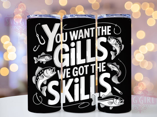 Fishing Skills Quote 20oz Tumbler, Fisherman Tumbler, Sublimation Wrap, 20oz Tumbler Design, Outdoor Fishing Gift, PNG Tumbler Wrap, Funny Fishing Quote Sublimation SvggirlplusArt 