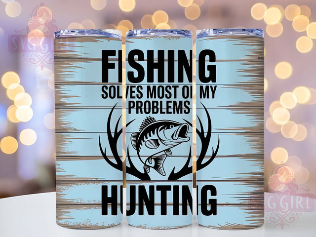 Fishing Solves Problems 20oz Tumbler, Fishing Solves Most Of My Problems, Tumbler Wrap, Sublimation Design, 20oz Tumbler, Dad Gift, Outdoor Humor Sublimation SvggirlplusArt 