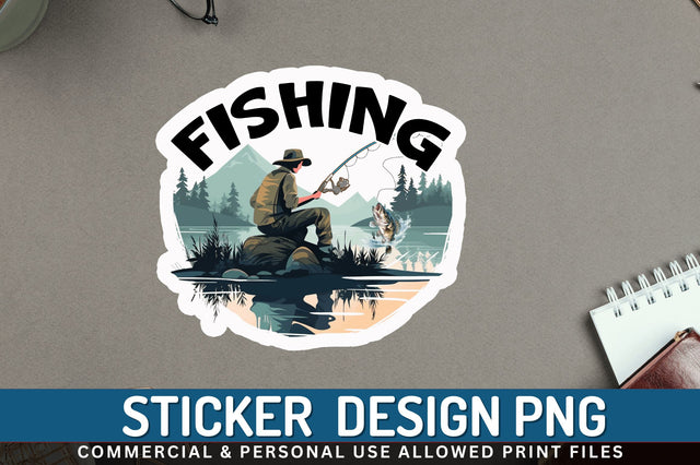 Fishing Sticker Design Sublimation Regulrcrative 