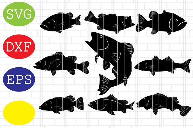 Fishing Svg, Bass Fishing Silhouette, Jumping Fish Cut File Svg, Jpg, Eps, Dxf Files SVG DigitalSvgFiles 