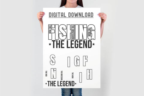 Fishing SVG Bundle - The Rod The Hook The Obsession The Legend - Funny Fishing Shirt Design - Fisherman SVG PNG DXF Cut Files SVG TonisArtStudio 