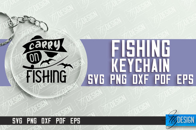 Fishing SVG Design | Round Keychain SVG Designs | Dad Keychain SVG Fly Design 