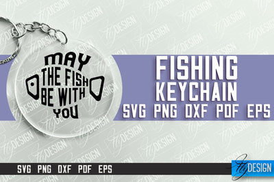 Fishing SVG Design | Round Keychain SVG Designs | Dad Keychain SVG Fly Design 