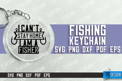 Fishing SVG Design | Round Keychain SVG Designs | Dad Keychain SVG Fly Design 