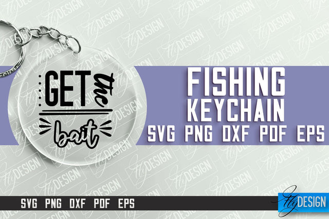 Fishing SVG Design | Round Keychain SVG Designs | Dad Keychain SVG Fly Design 