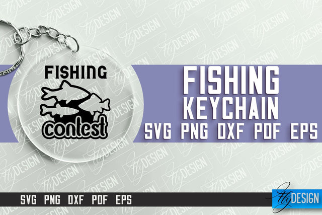 Fishing SVG Design | Round Keychain SVG Designs | Dad Keychain SVG Fly Design 