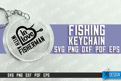 Fishing SVG Design | Round Keychain SVG Designs | Dad Keychain SVG Fly Design 