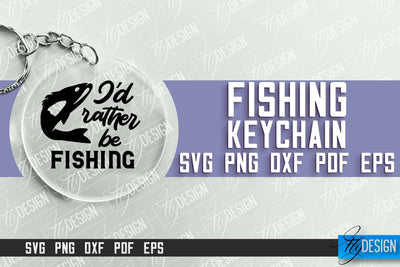 Fishing SVG Design | Round Keychain SVG Designs | Dad Keychain SVG Fly Design 