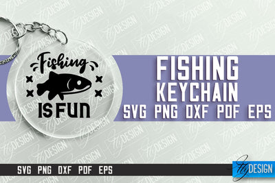 Fishing SVG Design | Round Keychain SVG Designs | Dad Keychain SVG Fly Design 
