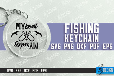Fishing SVG Design | Round Keychain SVG Designs | Dad Keychain SVG Fly Design 