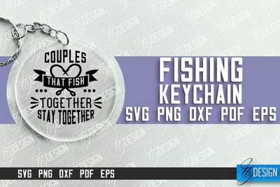 Fishing SVG Design | Round Keychain SVG Designs | Dad Keychain SVG Fly Design 