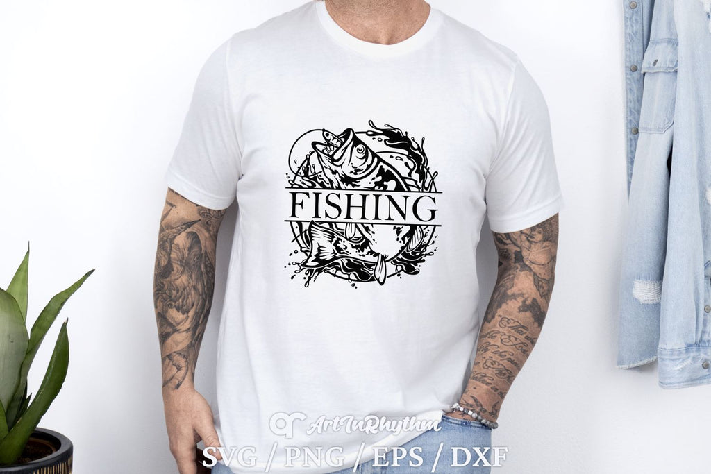 Fishing Svg, Fish Split Monogram Svg, Fishing Monogram Svg, Fish Svg ...