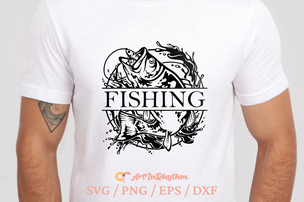 Fishing Svg, Fish Split Monogram Svg, Fishing Monogram Svg, Fish Svg ...