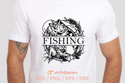 Fishing Svg, Fish Split Monogram Svg, Fishing Monogram Svg, Fish Svg SVG Artinrhythm shop 