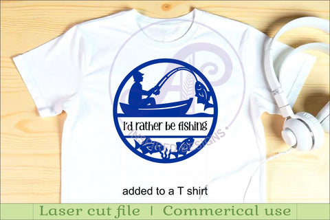 Fishing themed name sign design for laser cutting SVG APInspireddesigns 