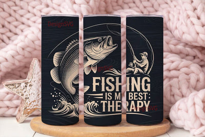 Fishing Therapy 20oz Tumbler Design Sublimation DesignSVG 