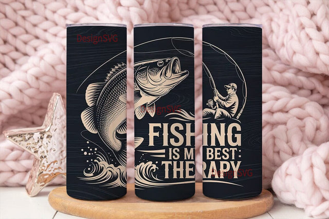 Fishing Therapy 20oz Tumbler Design Sublimation DesignSVG 