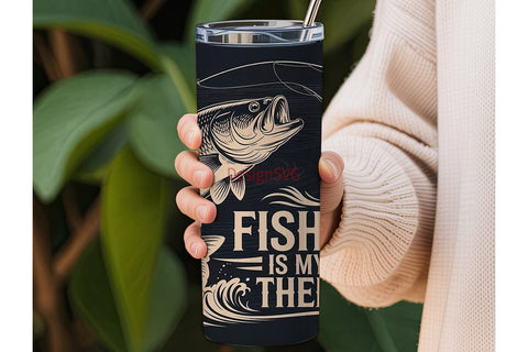 Fishing Therapy 20oz Tumbler Design Sublimation DesignSVG 