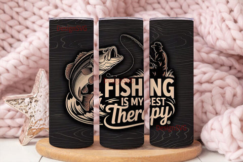 Fishing Therapy 20oz Tumbler Design Sublimation DesignSVG 