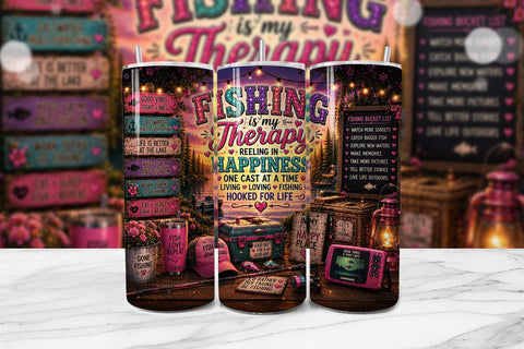Fishing Therapy Tumbler Wrap PNG Sublimation BijouBay 