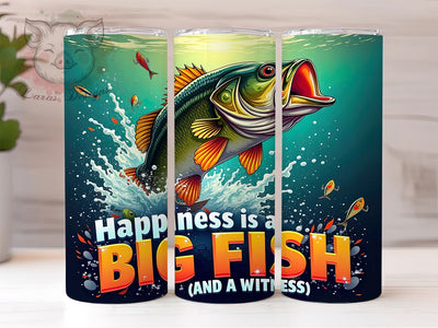Fishing Tumbler, Big Fish Design, Outdoor Drinkware, 20oz Tumbler, Fishing Gifts, Sublimation Wrap, Angler Gifts Sublimation Lara' s Designs 