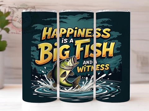 Fishing Tumbler, Big Fish Design, Outdoor Drinkware, 20oz Tumbler, Fishing Gifts, Sublimation Wrap, Angler Gifts Sublimation Lara' s Designs 