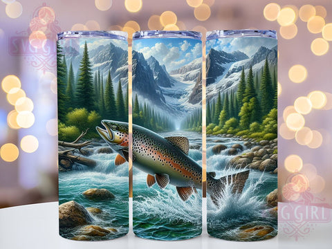 Fishing Tumbler, Camping Drinkware, Outdoor Sublimation, 20oz PNG Design, Nature Lover Gift, Angler Tumbler, Adventure Decor, Fishing Gift Sublimation SvggirlplusArt 