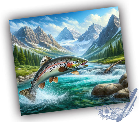 Fishing Tumbler, Camping Tumbler, Nature Lover Gift, 20oz Tumbler, Outdoor Decor, Sublimation Design, Adventure Mug, Fisherman Gift Sublimation ToriDesigns 