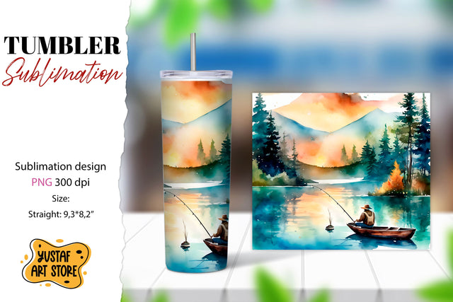 Fishing tumbler. Father's Day tumbler wrap Sublimation Yustaf Art Store 