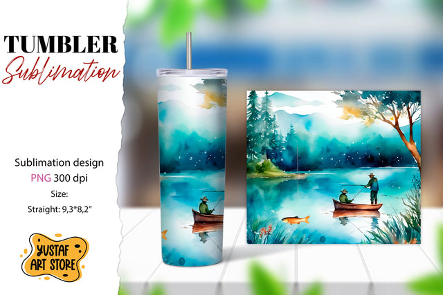 Fishing tumbler. Father's Day tumbler wrap Sublimation Yustaf Art Store 