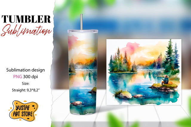 Fishing tumbler. Father's Day tumbler wrap Sublimation Yustaf Art Store 
