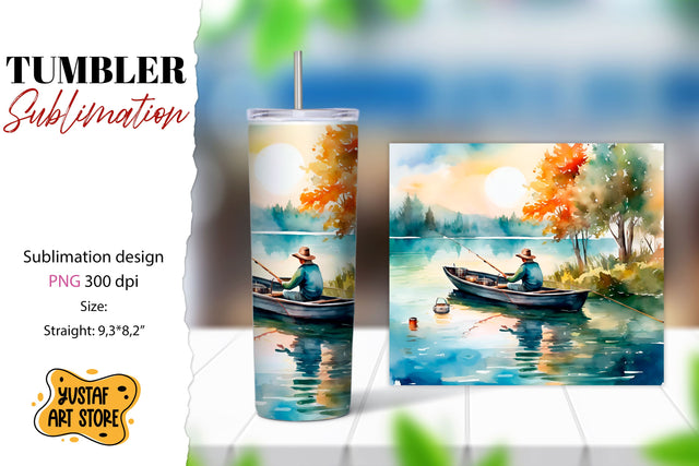 Fishing tumbler. Father's Day tumbler wrap Sublimation Yustaf Art Store 